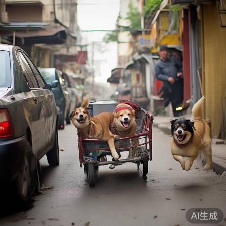 “狗狗三轮车撞轿车，主人大哭又