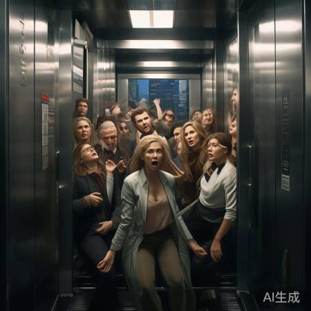 女子早高峰电梯冲突,场面激烈