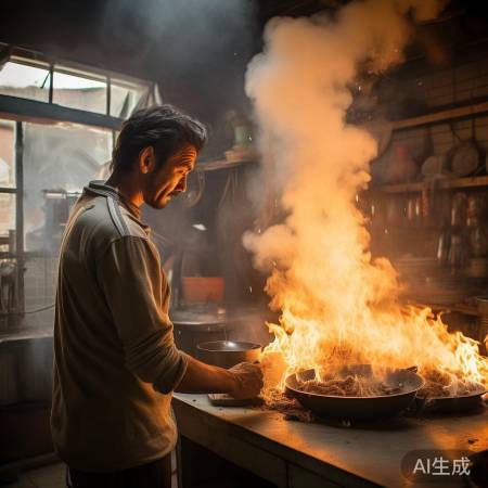 村干部冷静灭火