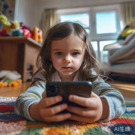 小孩玩手机致斗鸡眼