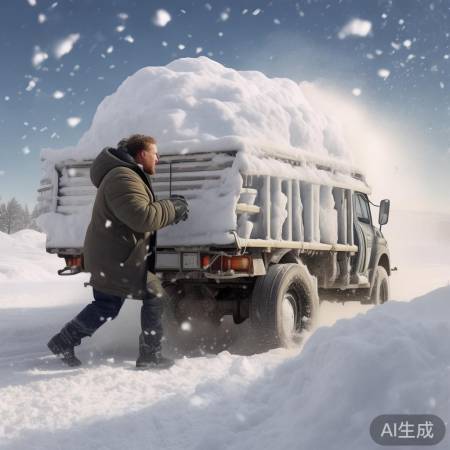 爸爸打包雪回家,爱意满满