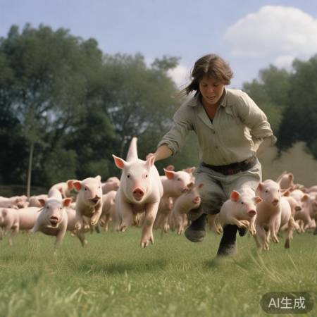 农村女侠抓猪高手