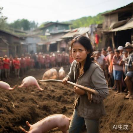 李梅抓猪展实力，为农村姑娘争光