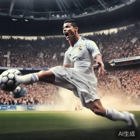 C罗脚后跟破门，观众欢呼