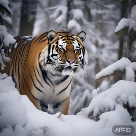 雪夜东北虎惊现,自然与人类交错