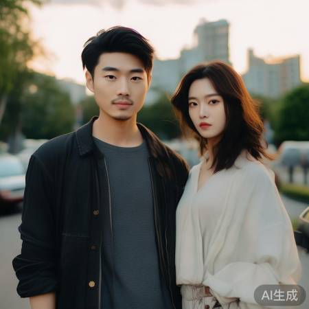 林俊杰与神秘美女似金童玉女