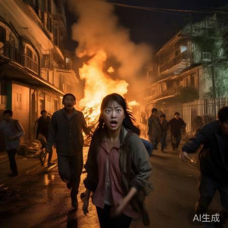 初中女生家中火灾，邻居及时救援