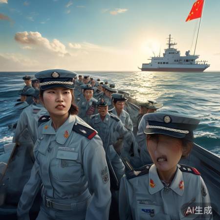 中国女海警硬气喊话