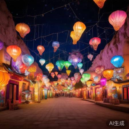 艺术家创意点亮敦煌灯会