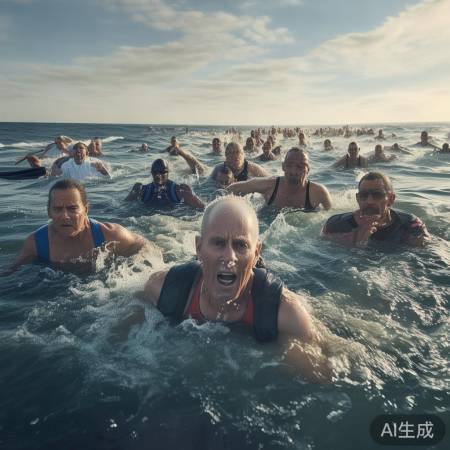 上海48勇士冬泳迎新年，挑战极限勇闯波涛