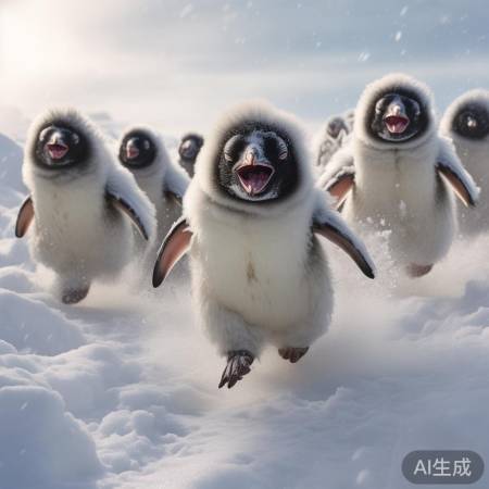 企鹅逃离东北严寒