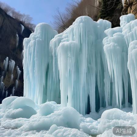 山西长治冰瀑奇观