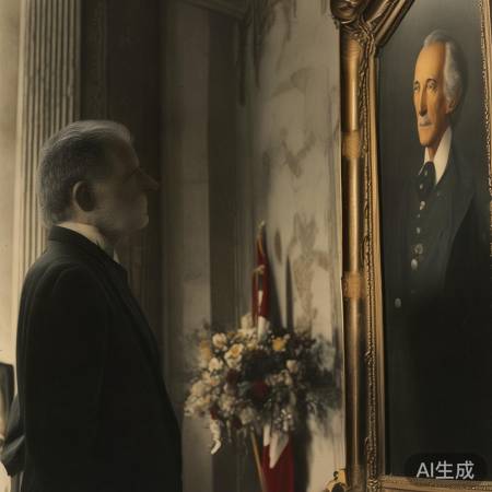 大蒋鞠躬致敬英雄遗像