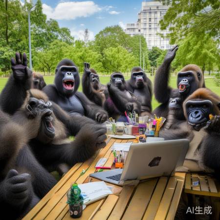 猩猩抱拳致谢后，上班路进化记