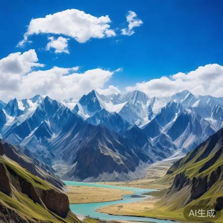 “黄河之源，巴颜喀拉美景”