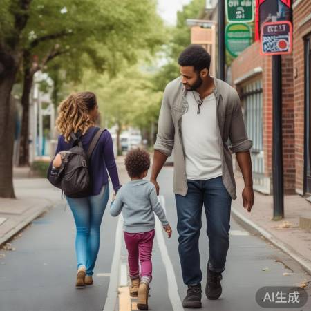爸爸低头玩手机疏忽，孩子冲上马路险被撞！