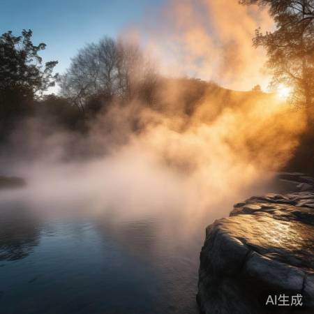 热水井温度高，雾气梦幻