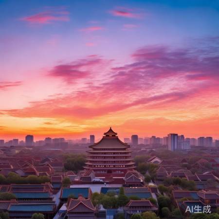 北京晚霞,大自然之美