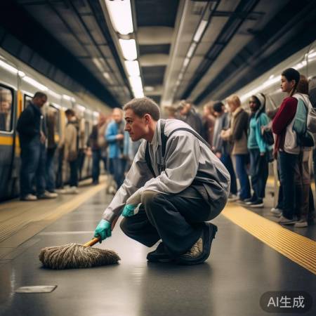 网友热议保洁跪地擦地