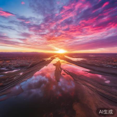 黑龙江天气奇观,色彩绚烂