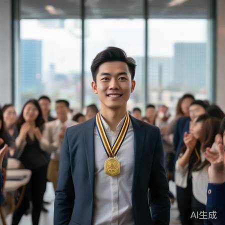 “小王获最佳员工奖牌激励团队”