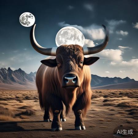 牦牛头顶明月奇景引网友热议