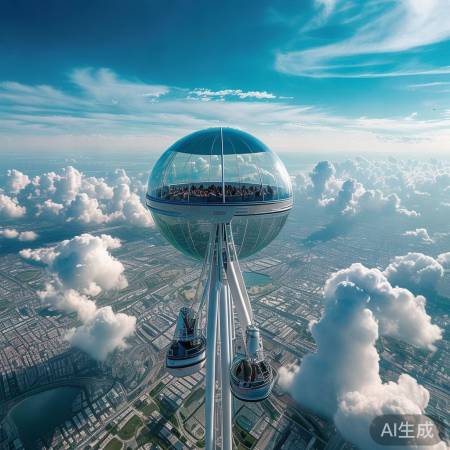 一乐园摩天轮：极速体验，无门之快畅游天际