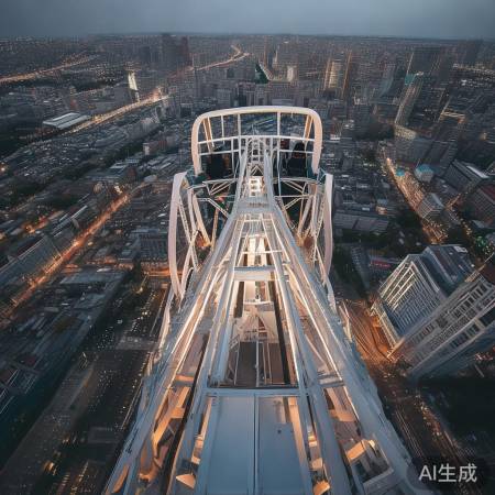 摩天轮俯瞰城市