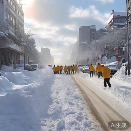 威海应对大雪，团结抗寒