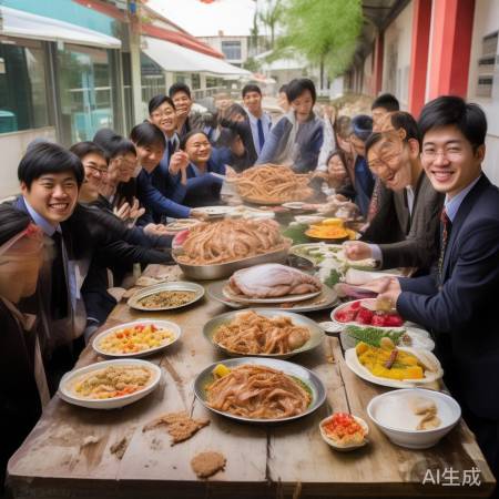 13名校领导携手学生共庆佳节，千元杀猪饭成校园美食新宠