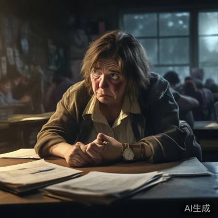 老师硬撑改卷离场