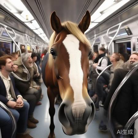 地铁现马，引网友热议
