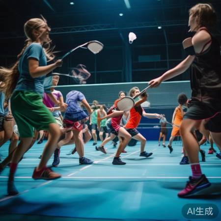 羽毛球运动，健康团队精神