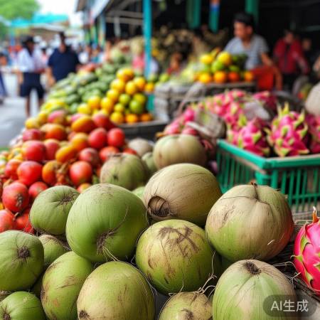 海南热带水果，椰子清凉。
