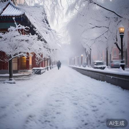 北京降雪美景：冬日里的银装素裹