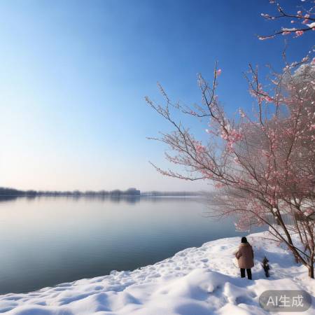 雪后什刹海，梅花映春景