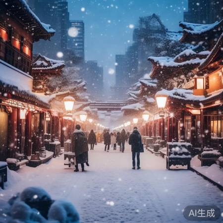 北京初雪，美景如画