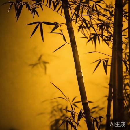 竹影婆娑，寓意坚韧谦逊