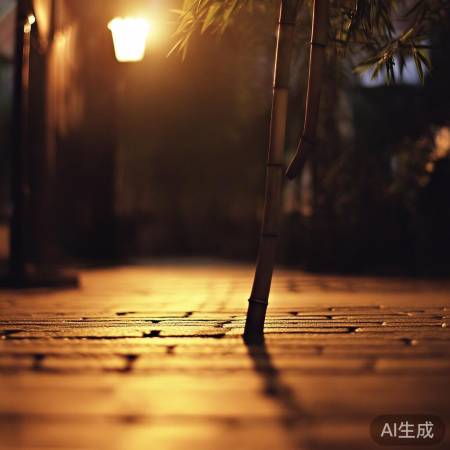 竹影路灯，忆无忧时光