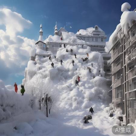 童话般的暴雪景象