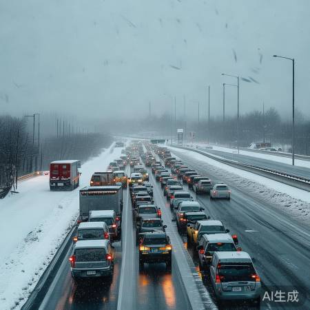 暴雪冻雨致多地交通拥堵