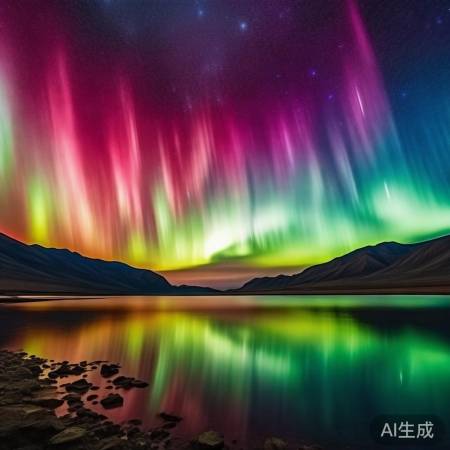 新疆赛里木湖惊现罕见红绿极光奇观