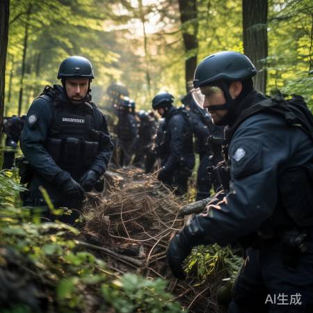 警方调查山林非法狩猎