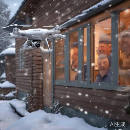 雪天无人机喊话关怀独居老人，温情守护暖人心