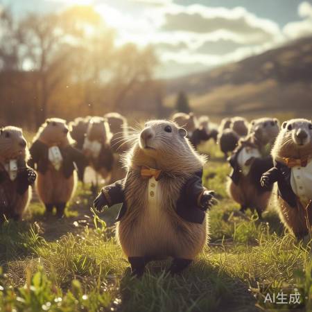 土拨鼠舞动华尔兹：一场奇特的动物互动场面