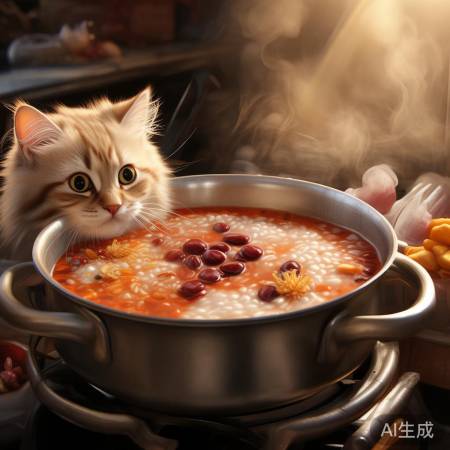 腊八粥飘香,猫咪也来尝