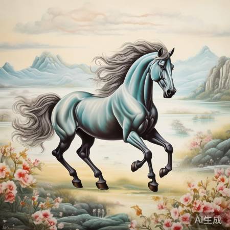 画卷融合传统元素,生机盎然