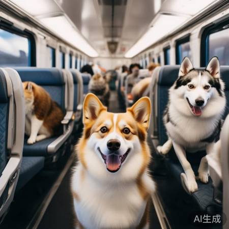 各种宠物高铁旅行
