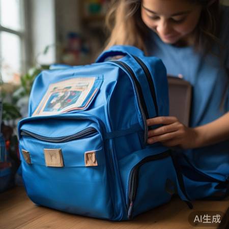 母亲染蓝书包纪念爱子