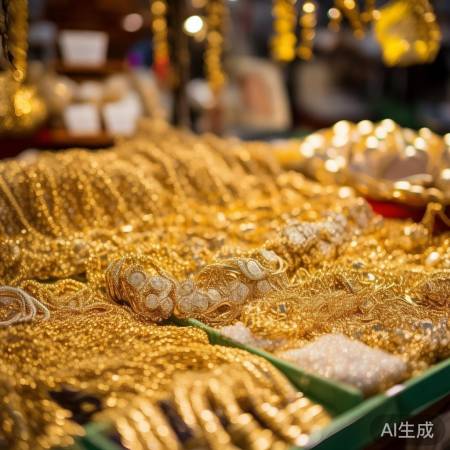 水贝市场金饰琳琅满目